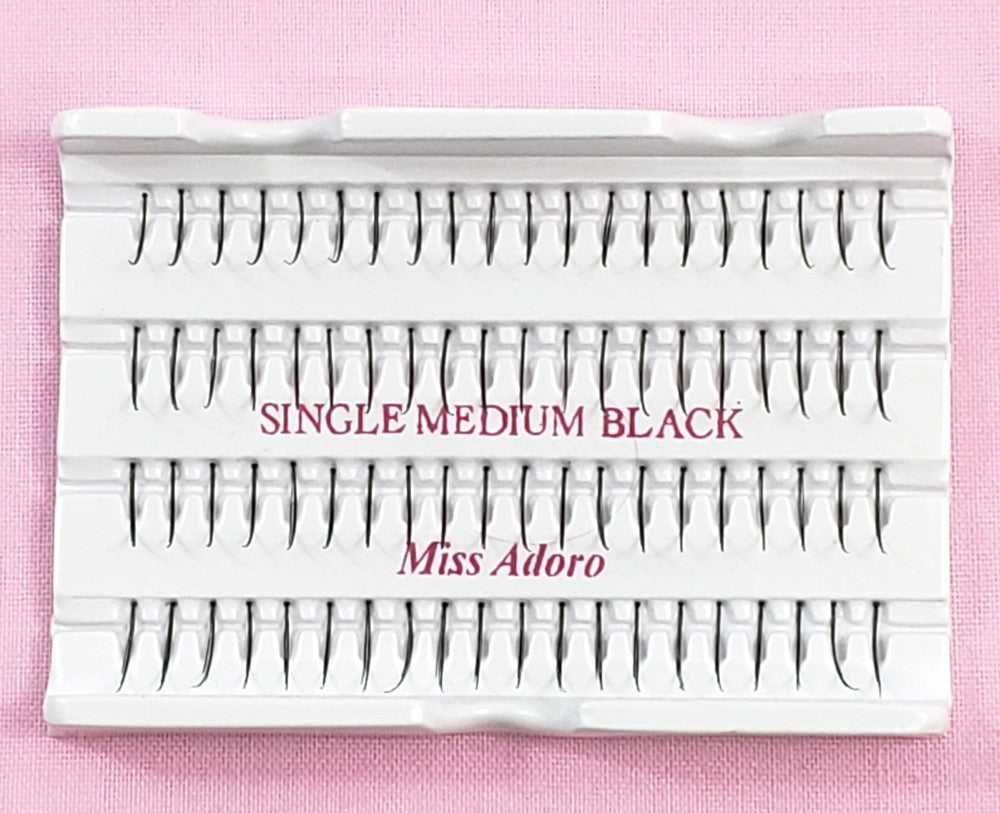 Premium Single Cluster False Eyelashes - Medium Length, Natural Look
