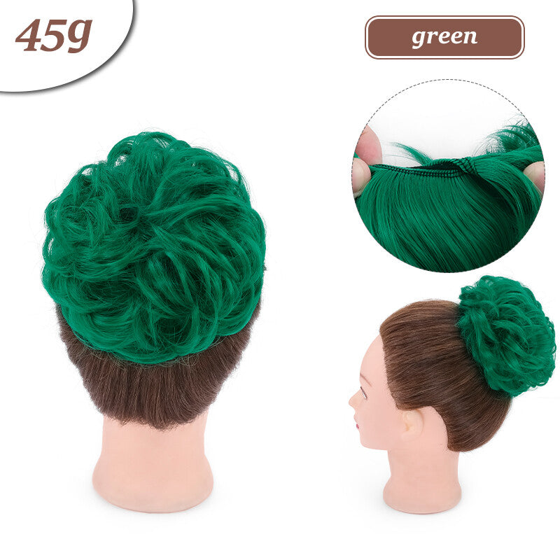 Natural Curly Messy Bun Hair Piece Extensions - Real Human Hair, Updo Scrunchie