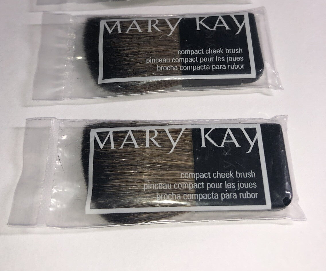 Cheek Blush Brush Set - Travel Compact Applicator Double Pack