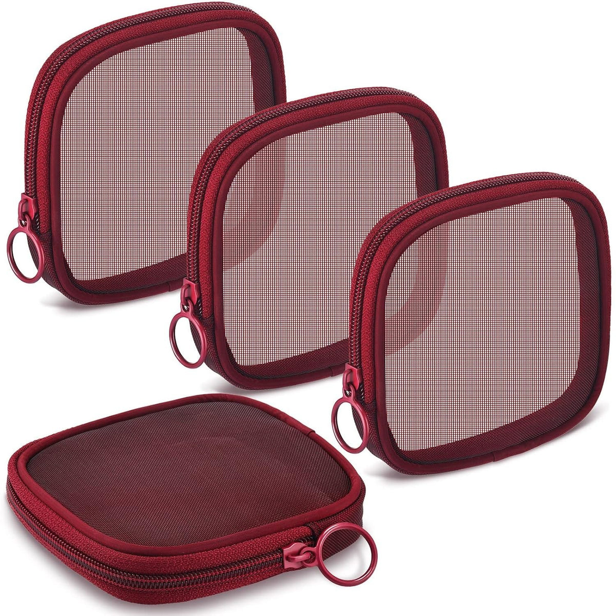Mesh Makeup Bag Travel Toiletry Organizer Pouch - 4 Pack