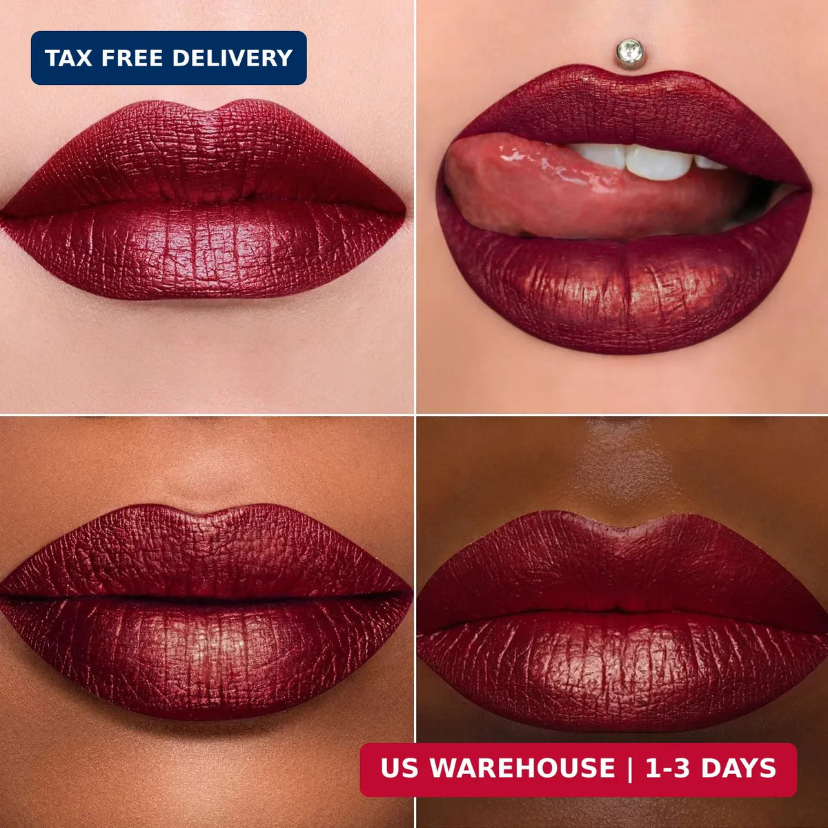 Long-Lasting Metallic Lipstick for Women - Glitter & Hydrating Formula