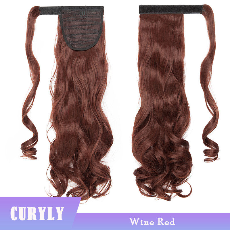 Thick Clip-In Ponytail Hair Extension - Fake Human Hair, Wavy & Straight
