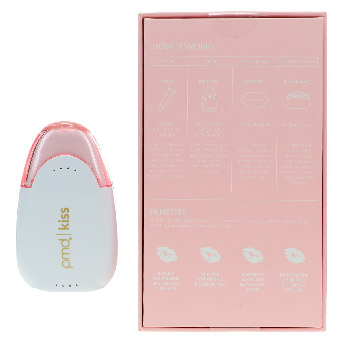 Lip Plumper System with Pulsating Suction, Serum & Masks - Reusable
