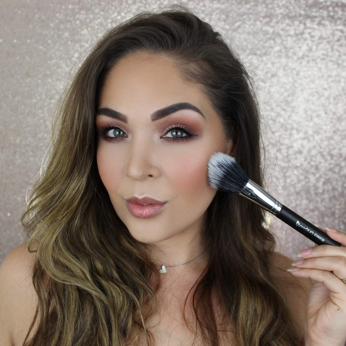 Domed Blush Bronzer Brush - Professional Duo Fiber Makeup Brush for Face