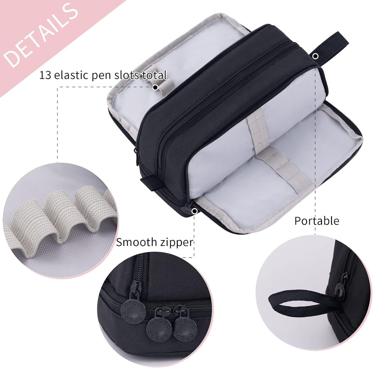 Multi-Compartment Pencil Case - 4 Slots for School & Office Supplies