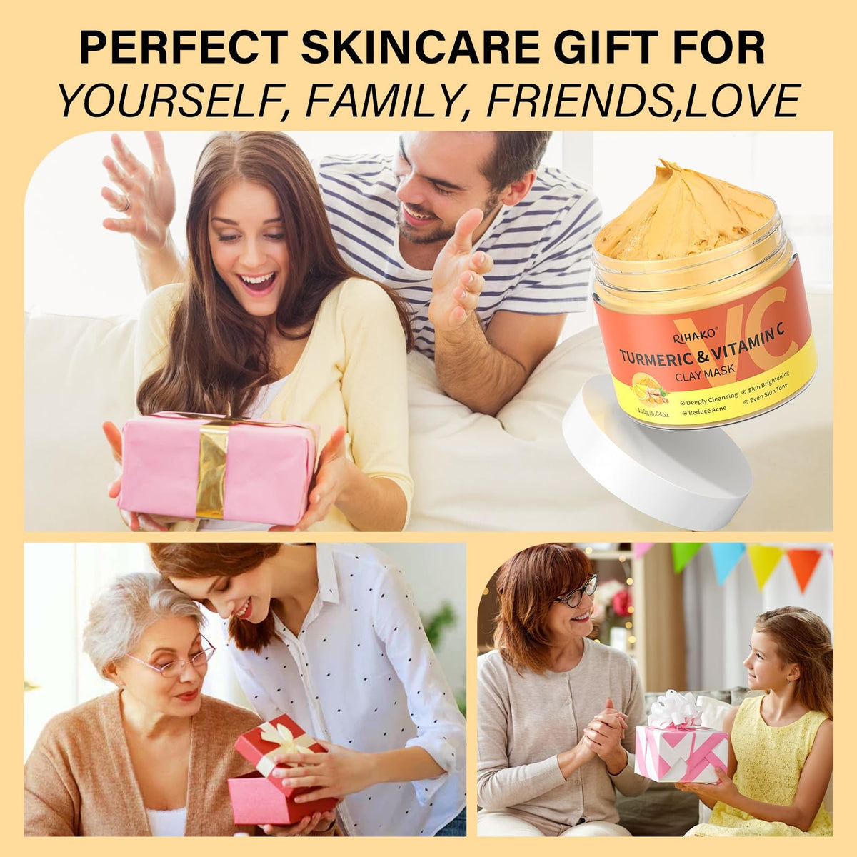 Turmeric Vitamin C Clay Face Mask - 5.63 oz