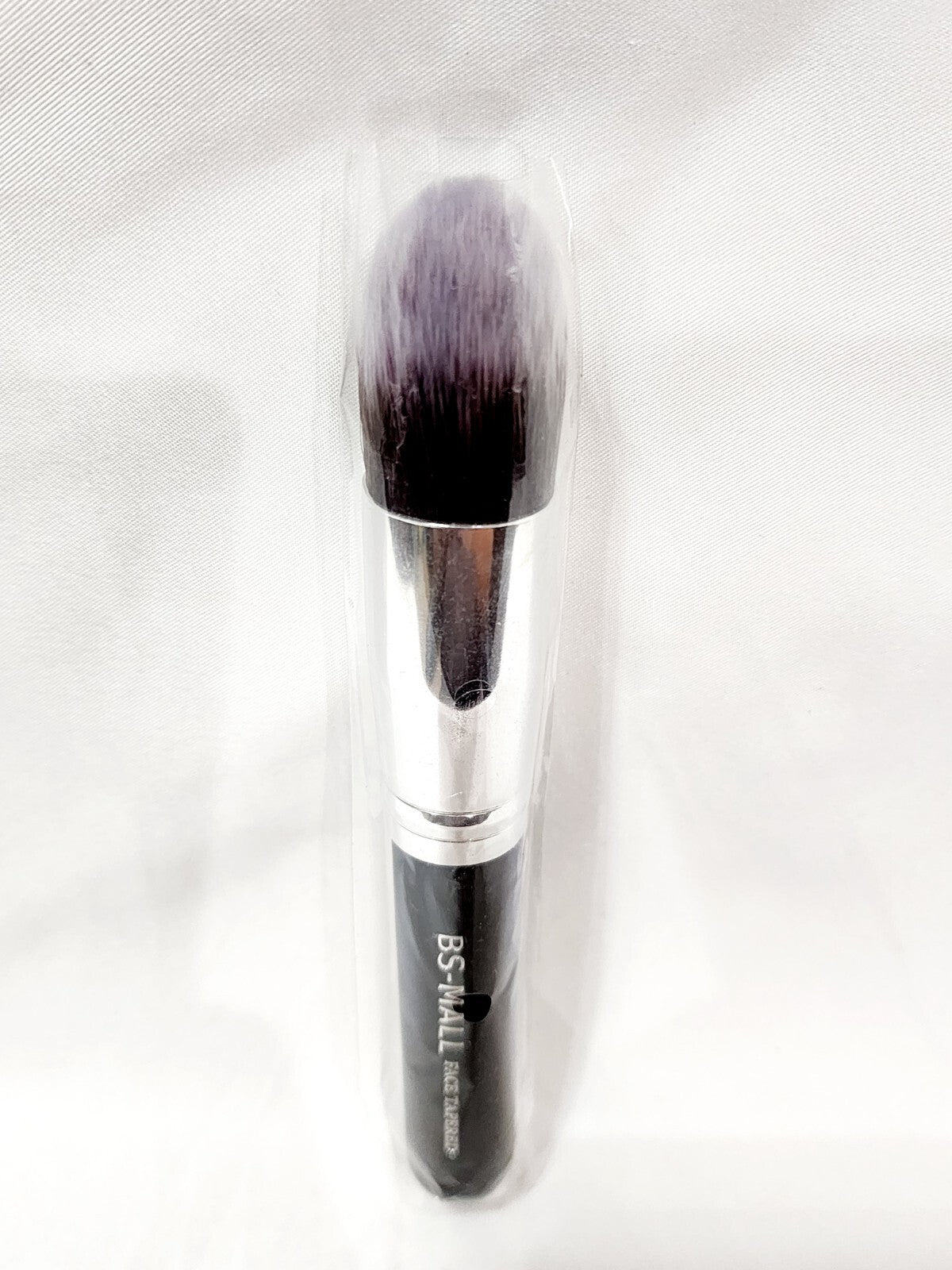 Face Tapered Brush - Black Chrome Oval Synthetic Full Size Makeup Brush