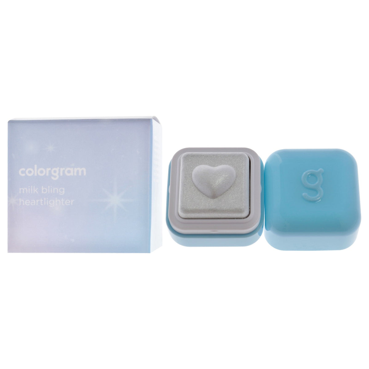 Women’s Heart-Shaped Highlighter - Bubbles Blue Shimmery Glow Makeup