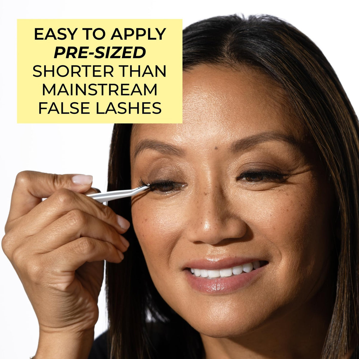 Natural Black False Eyelashes for Hooded Eyes - Weightless, Medium Style