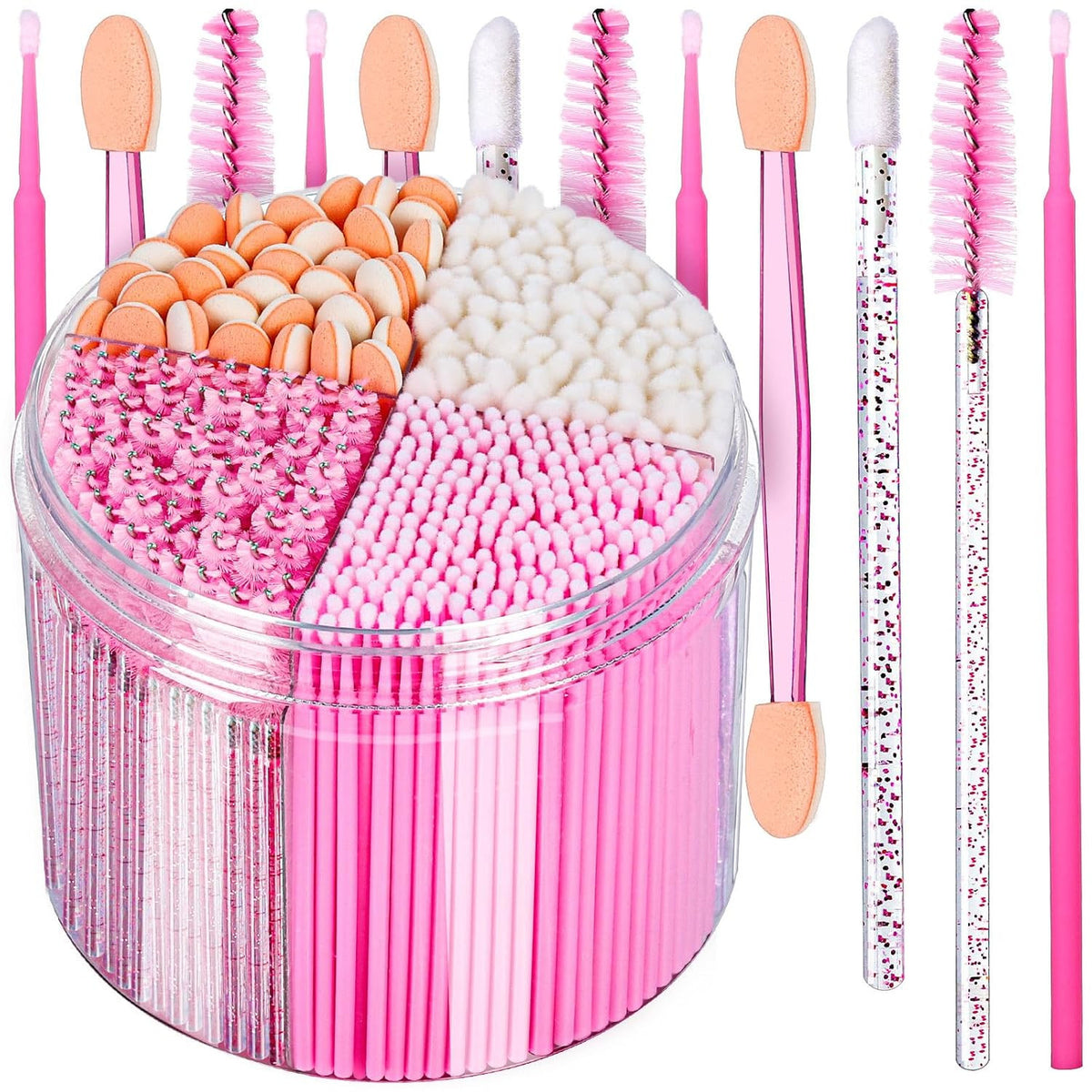 Disposable Makeup Applicators Kit with Mascara Wands Lip & Eyeshadow Brushes