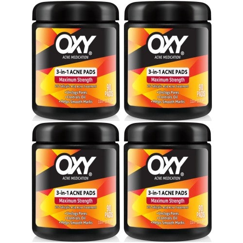 4 Pack Acne Treatment Pads with Salicylic Acid - Clear and Prevent Breakouts