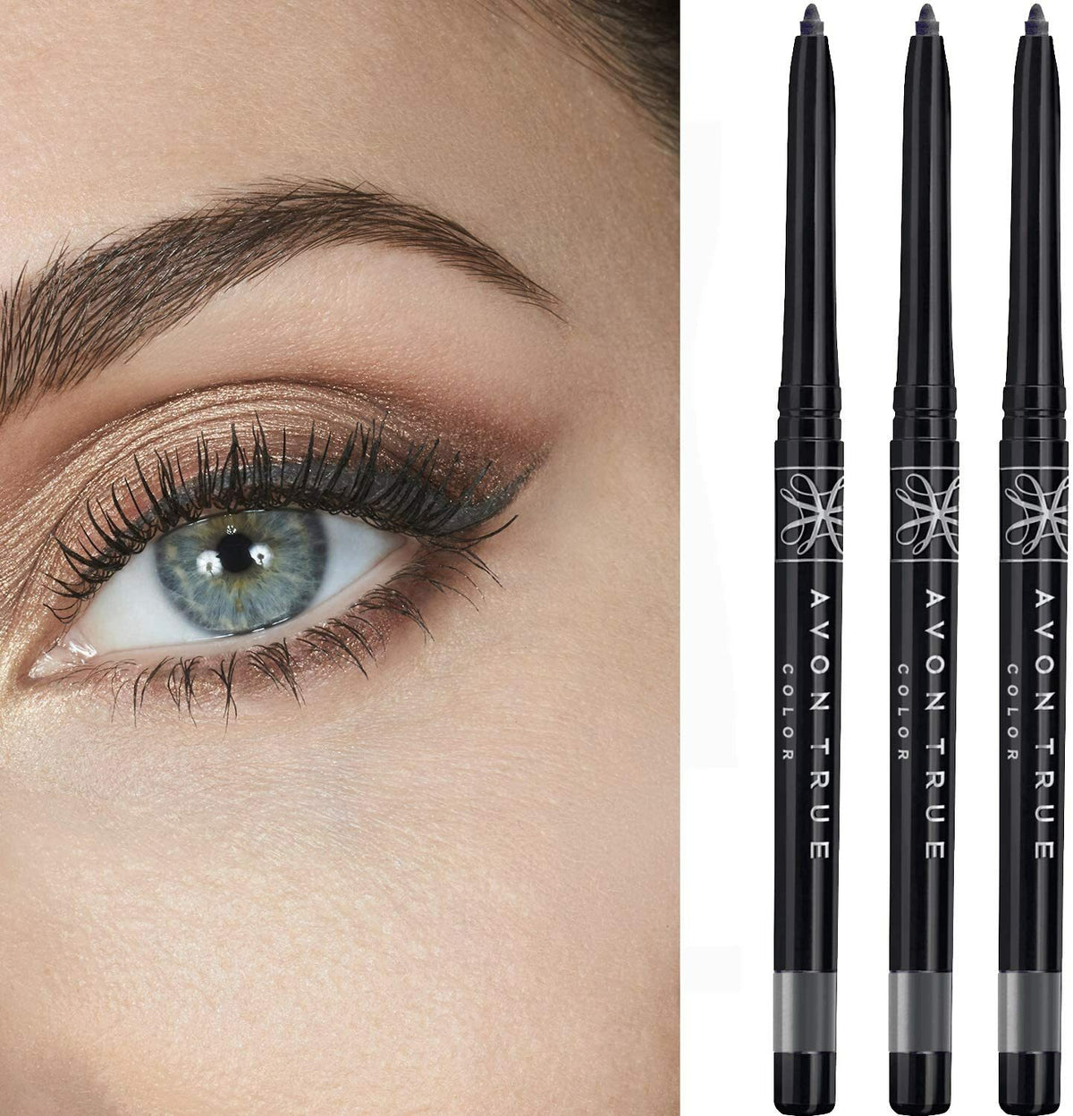 Set of 3 Eyeliner Pencils - Assorted Shades for Eye Makeup