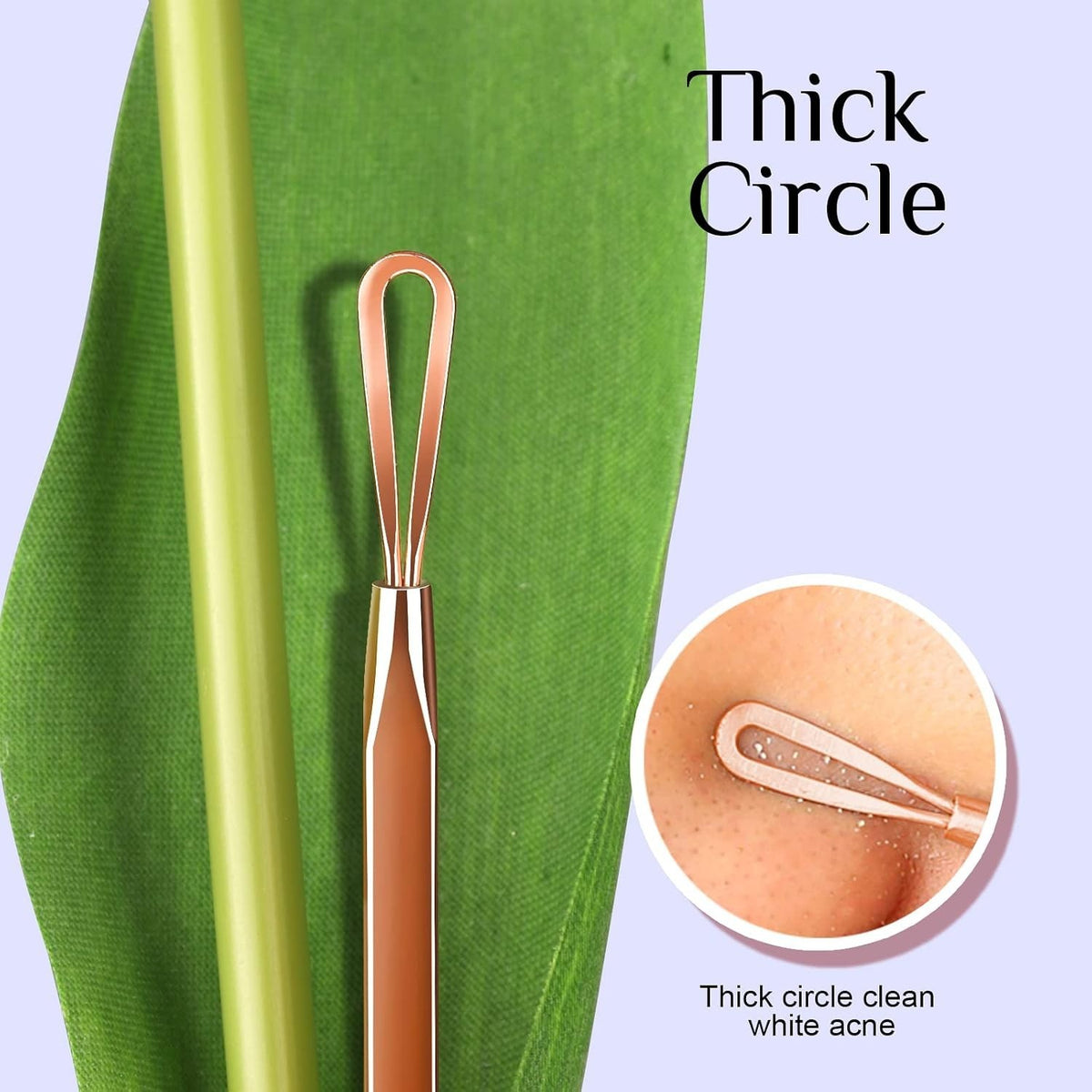 Professional-Grade Comedone Extractor Tool with Rose Gold Finish - Skin Care Pimple Remover