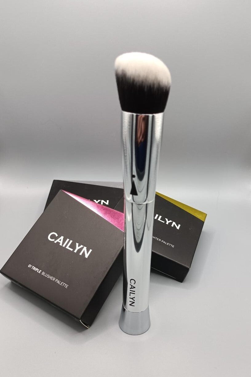 Rounded Slant Makeup Brush - Professional Dense Synthetic Face Brush