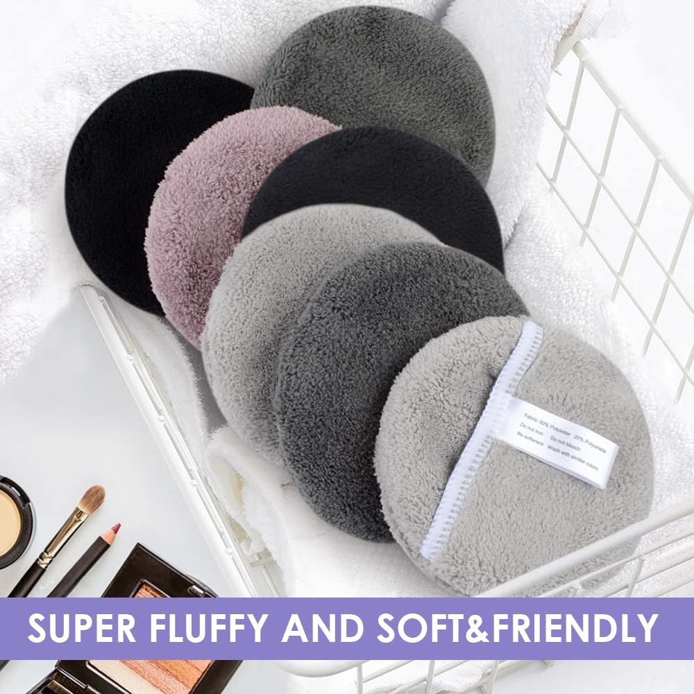 Reusable Makeup Remover Pads (Pack of 6) 4 Inch, Dark Grey