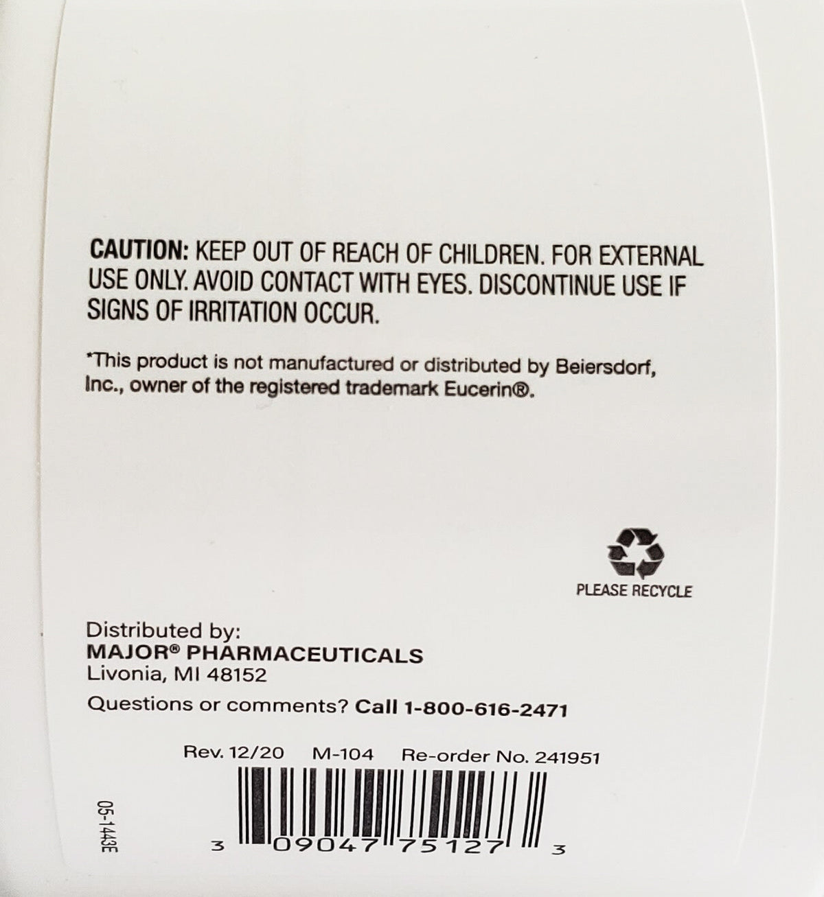 Major Minerin Creme for Dry Skin (Compare to Eucerin) 16 oz each (2