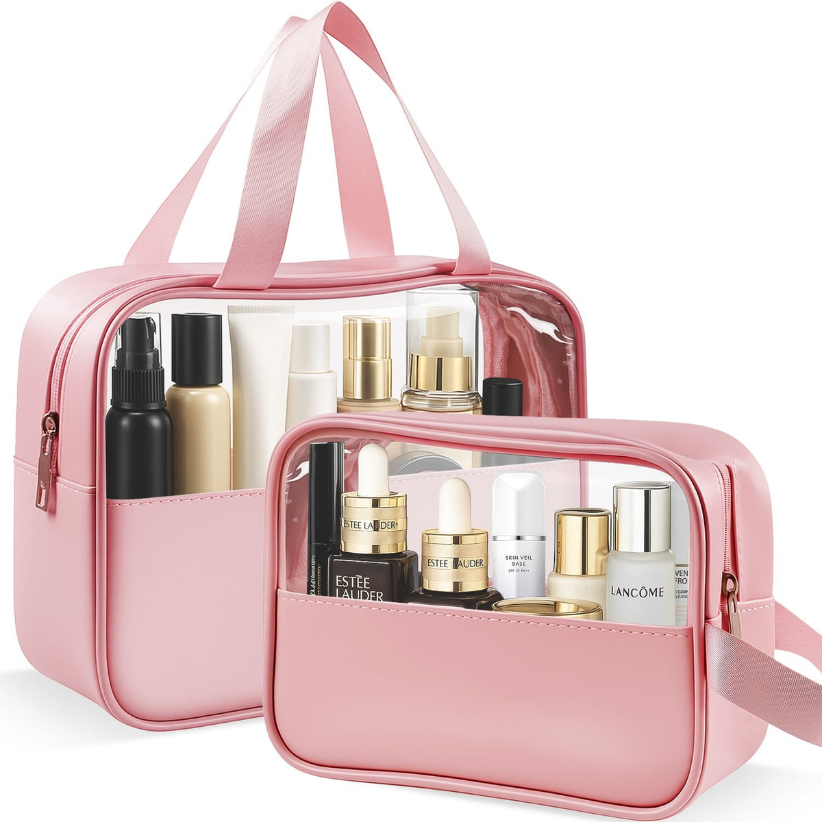TSA Approved Clear Toiletry & Makeup Bags Set Travel Organizer