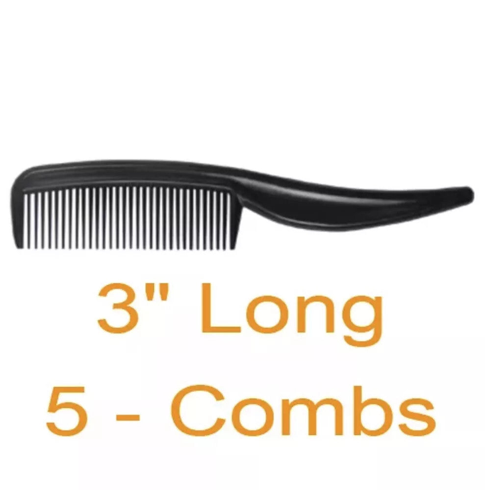 Mini Travel Mustache & Eyebrow Comb Set of 5 with Storage Pouch