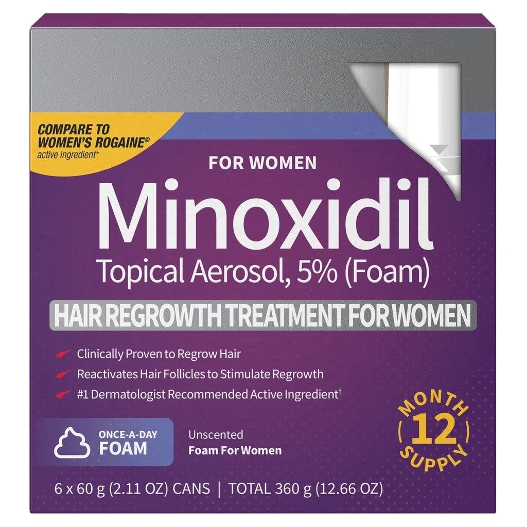 Minoxidil 5% Hair Regrowth Foam Treatment - 6 Month Supply