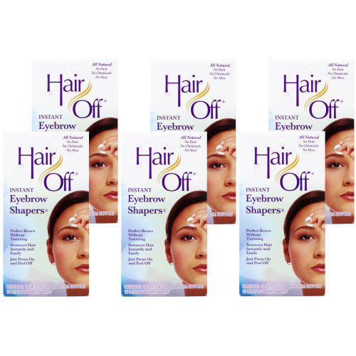 Hair Removal Eyebrow Shapers 6-Pack Pre-Cut Instant Hair Off Mistake-Proof