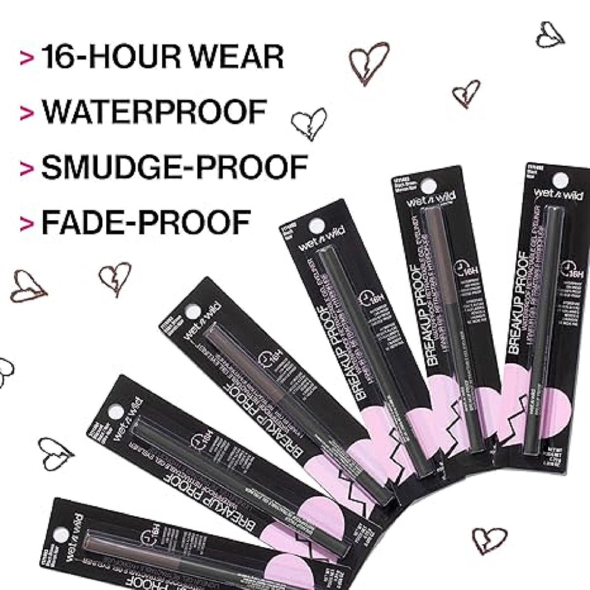 Waterproof Gel Eyeliner - Smudge Proof, Long Lasting, Blackest Black