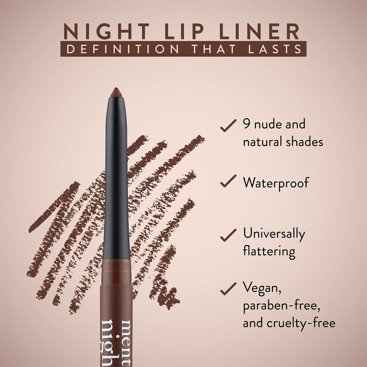 Long-Lasting Waterproof Dark Brown Lip Liner for Women