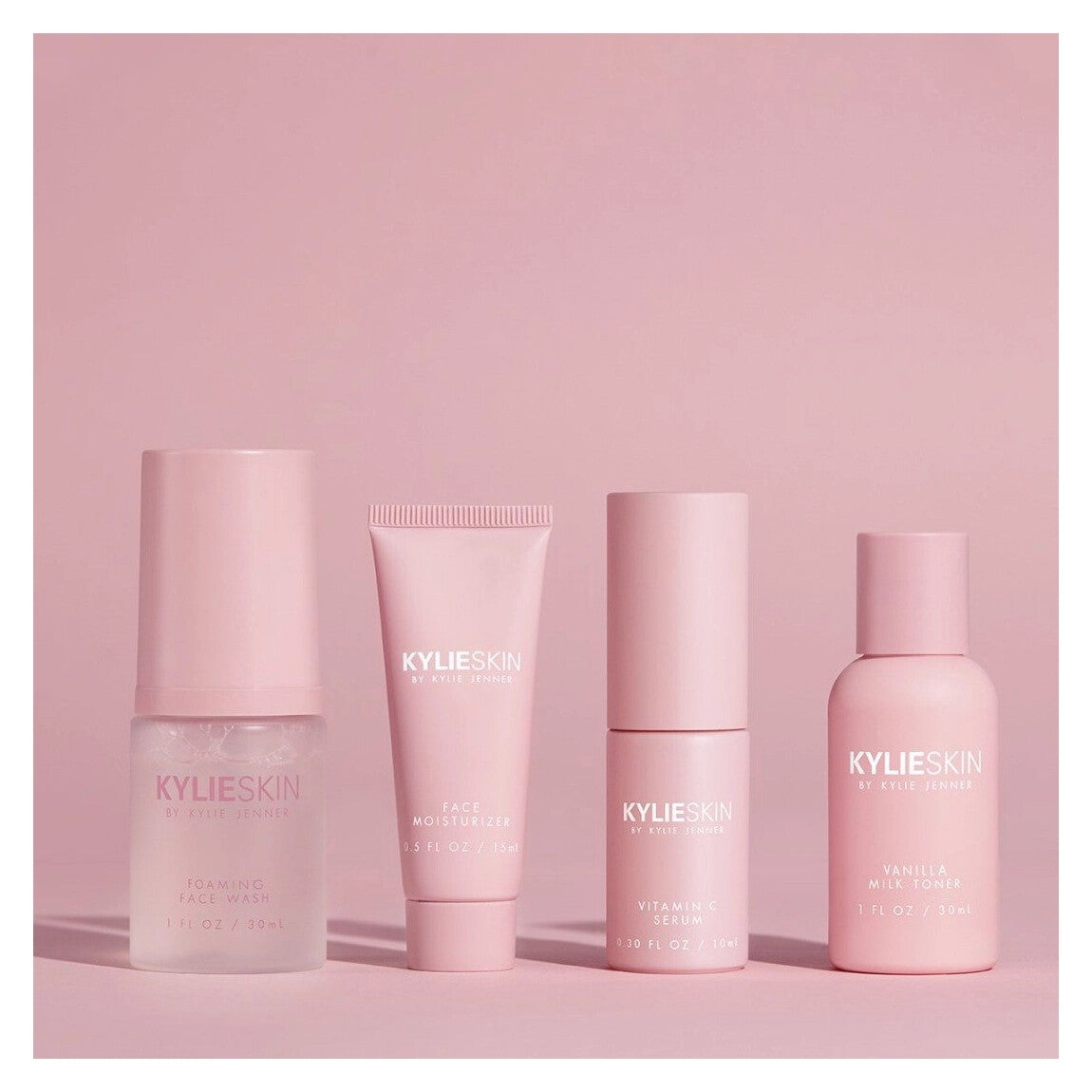 Kylie Skin 4-Piece Mini Travel Set - Face Wash, Moisturizer & Serum