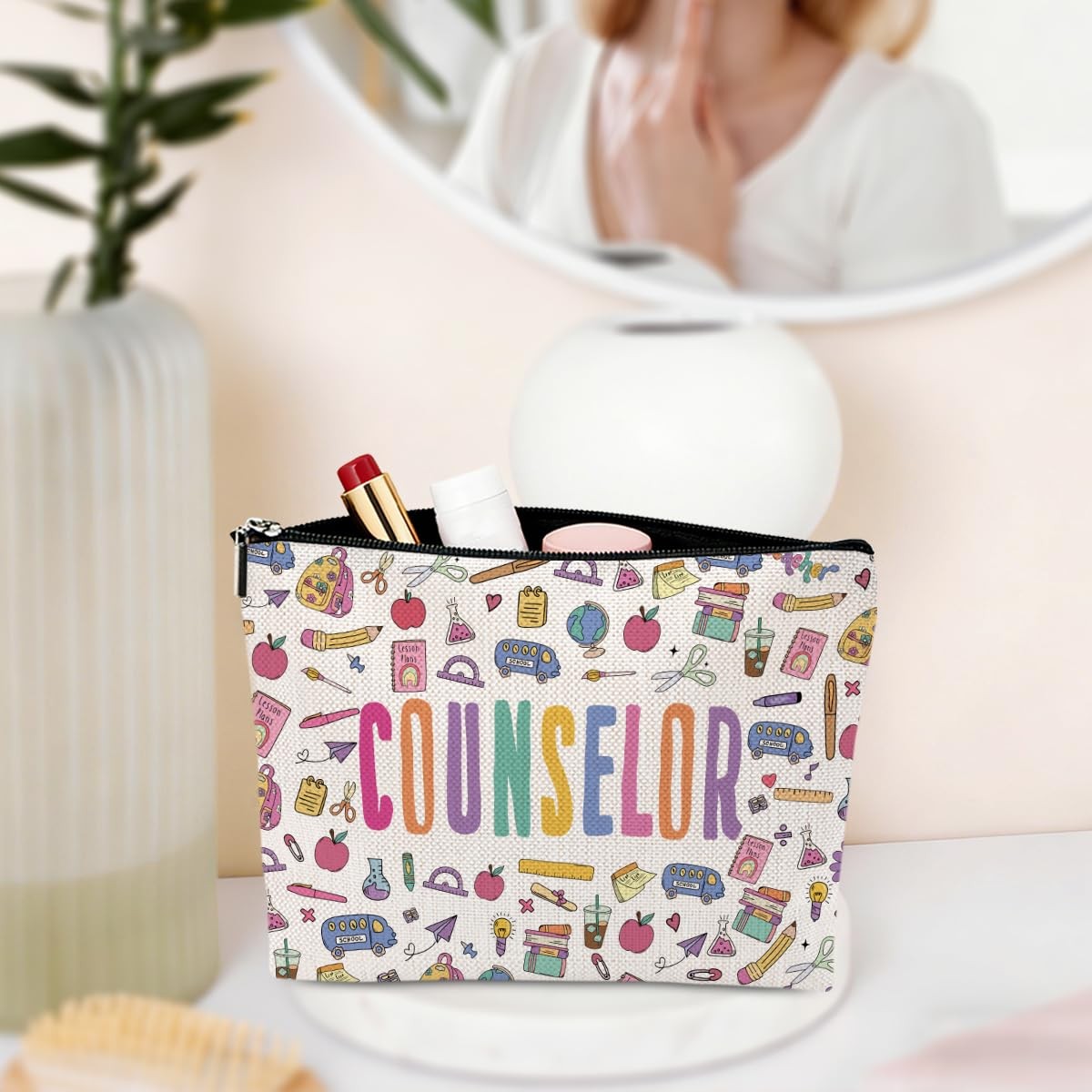 Large Capacity Cosmetic Bag for Makeup & Travel - 9.7x7 Inch, Waterproof Fabric
