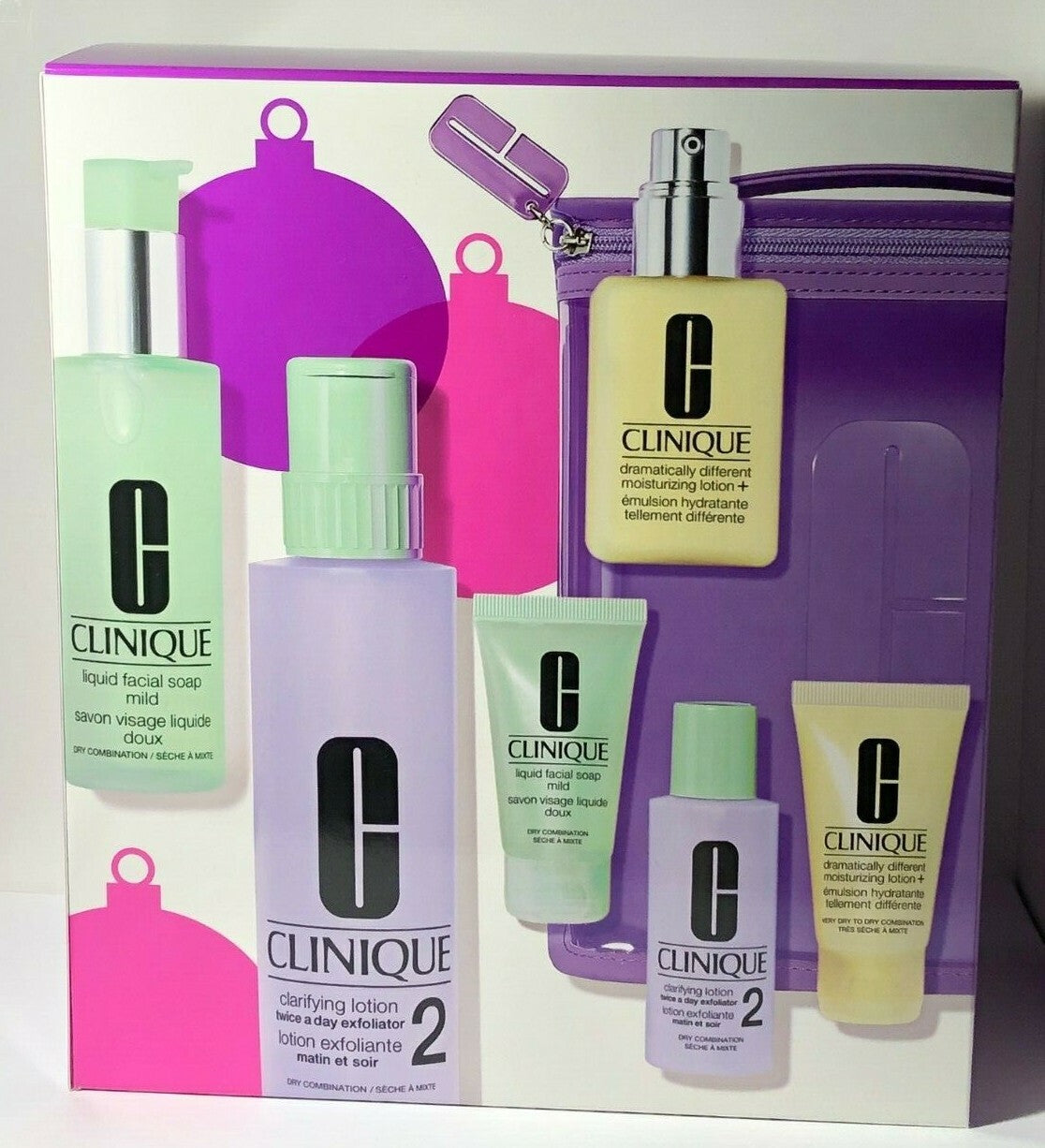 Clinique 7-Piece Skin Care Set for Type 1 & 2 - Cleanser, Toner, Lotion