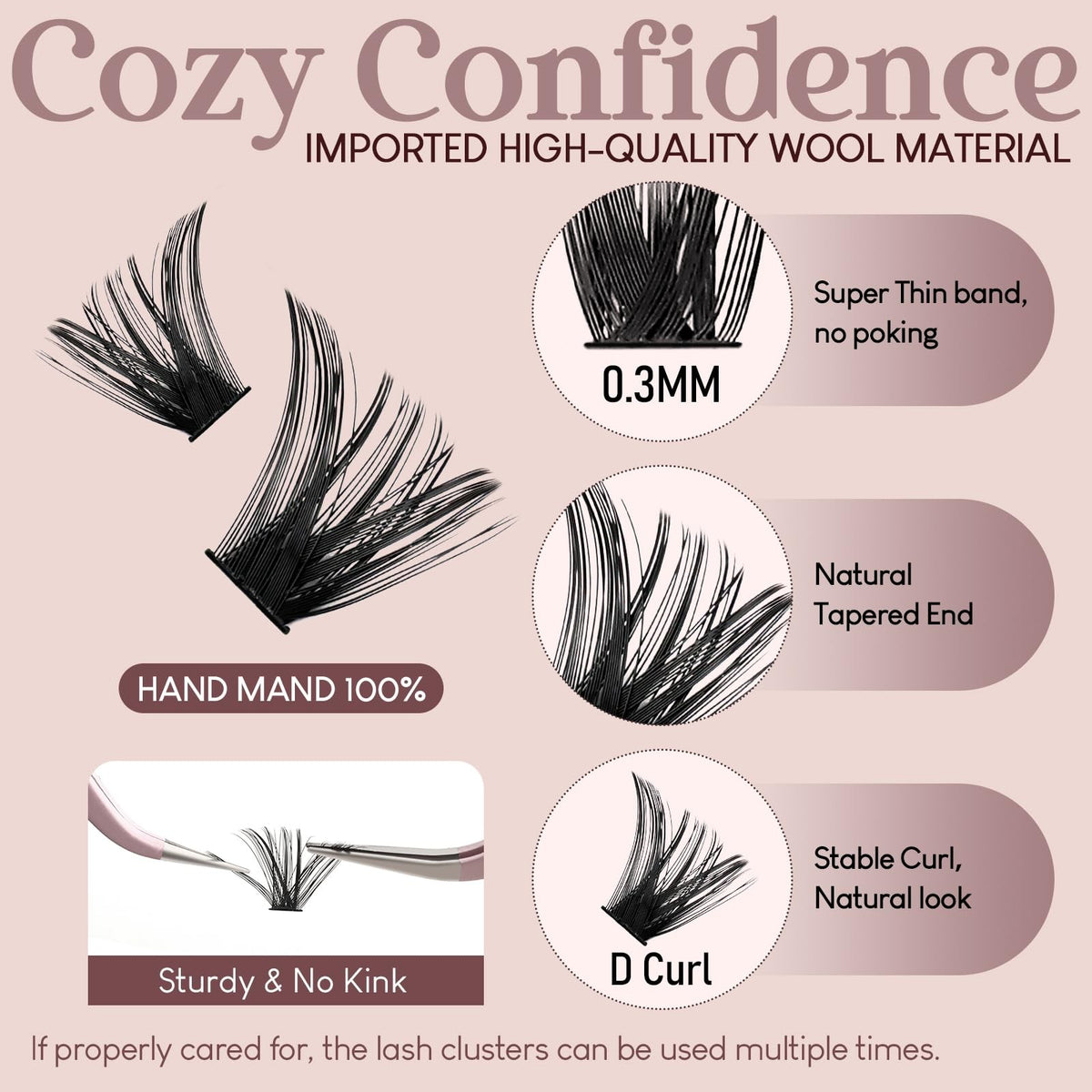 Wispy Lash Clusters Set with 4 Styles, Fluffy Natural Look, Easy Application