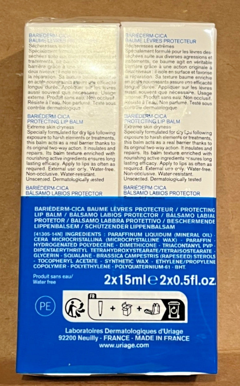 Lip Balm Set - Repairing & Nourishing for Damaged Lips, 2 x 15ml