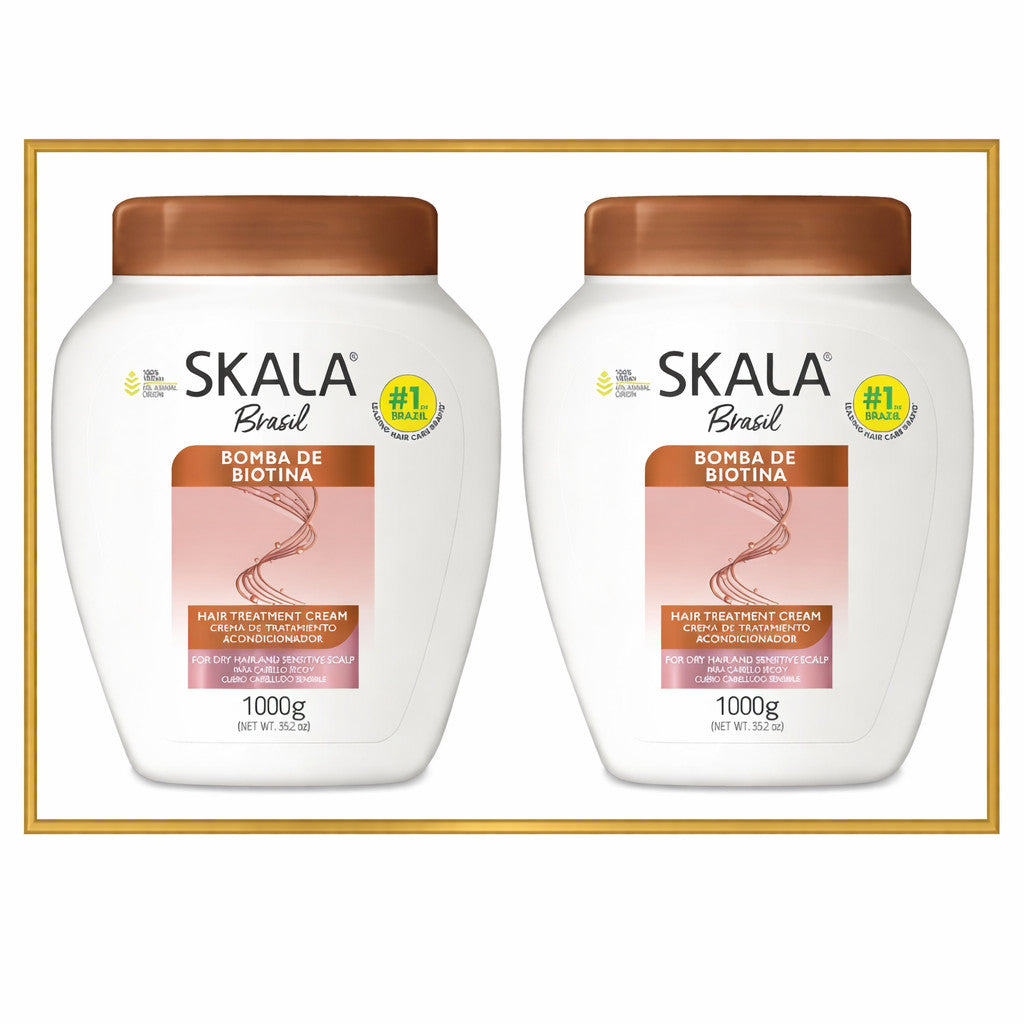 Biotin Hair Treatment Cream for Dry & Damaged Hair - Vegan, 2 x 1000g