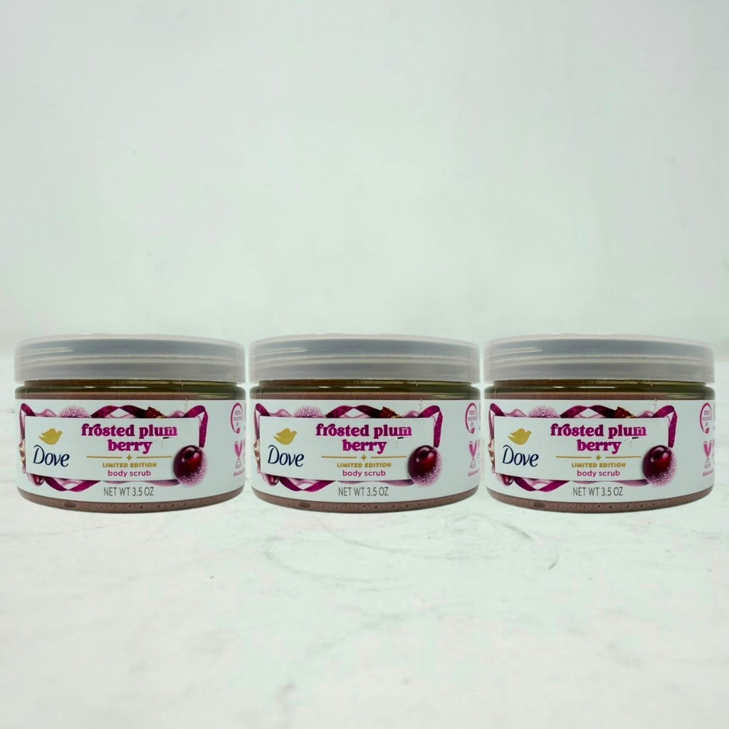 3 Pack - Dove Limited Edition Body Scrub, Frosted Plum Berry, 3.5oz