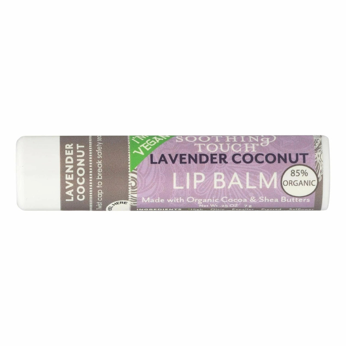 Lavender Coconut Lip Balm Set - Organic Cocoa & Shea Butter 0.25 oz 10 Pack