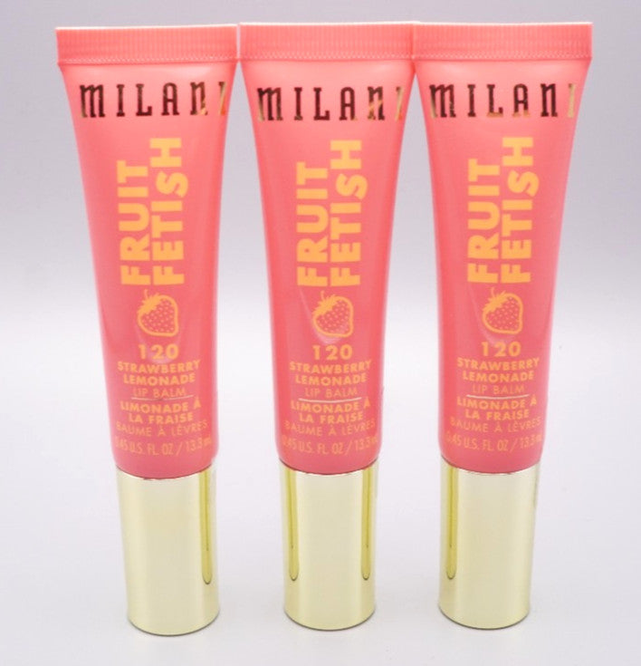 Milani Tinted Lip Balm Pack of 3 - Strawberry Lemonade Hydrating Lip Treatment