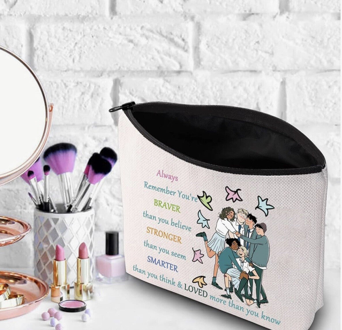 Travel Makeup & Pen Organizer Bag - Funny Heart Design, Unbranded