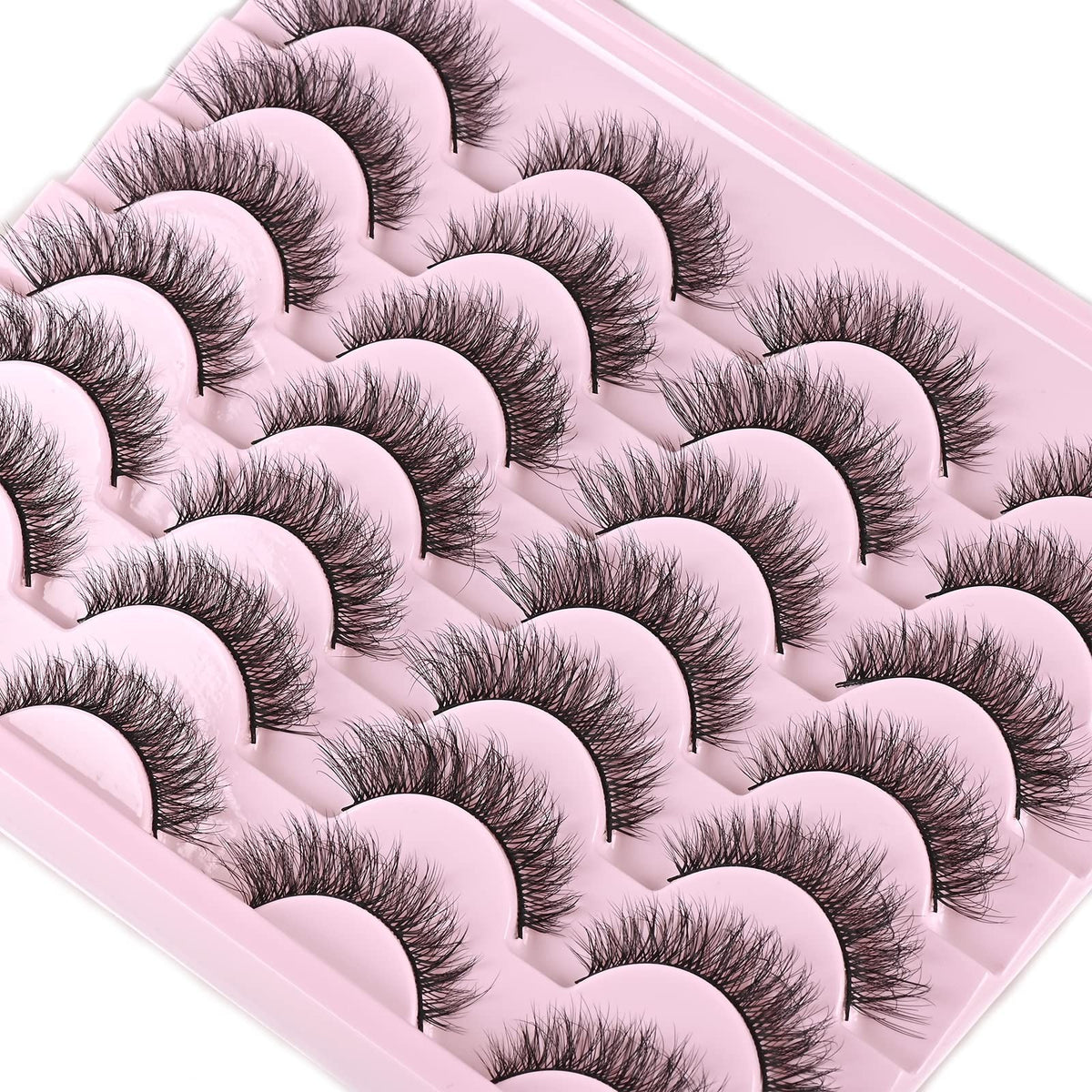 Short Wispy False Eyelashes 14 Pairs - Natural Look & Reusable