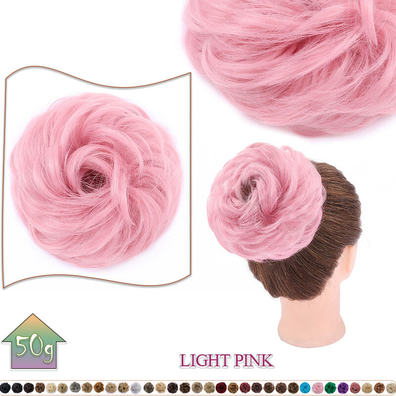 Curly Messy Bun Hair Extension Scrunchie Natural Updo Thick Human Hair
