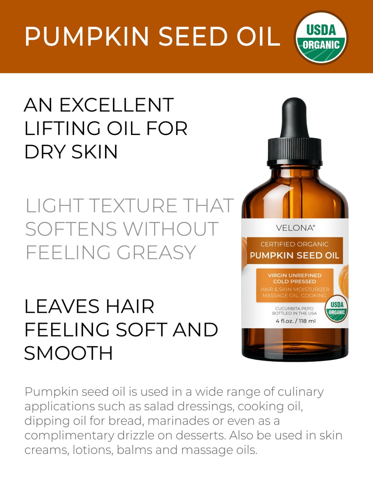 Organic Pumpkin Seed Oil - Cold Pressed Virgin Culinary & Cosmetic Oil, 2 Fl Oz to 1 Gallon