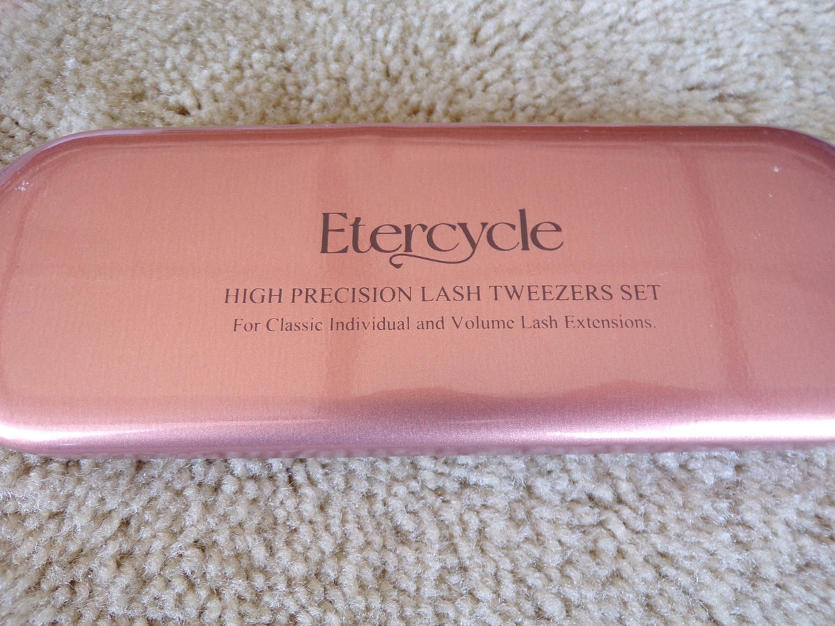 High Precision Lash Tweezers Set - 5 Stainless Steel Gold Eyelash Tool