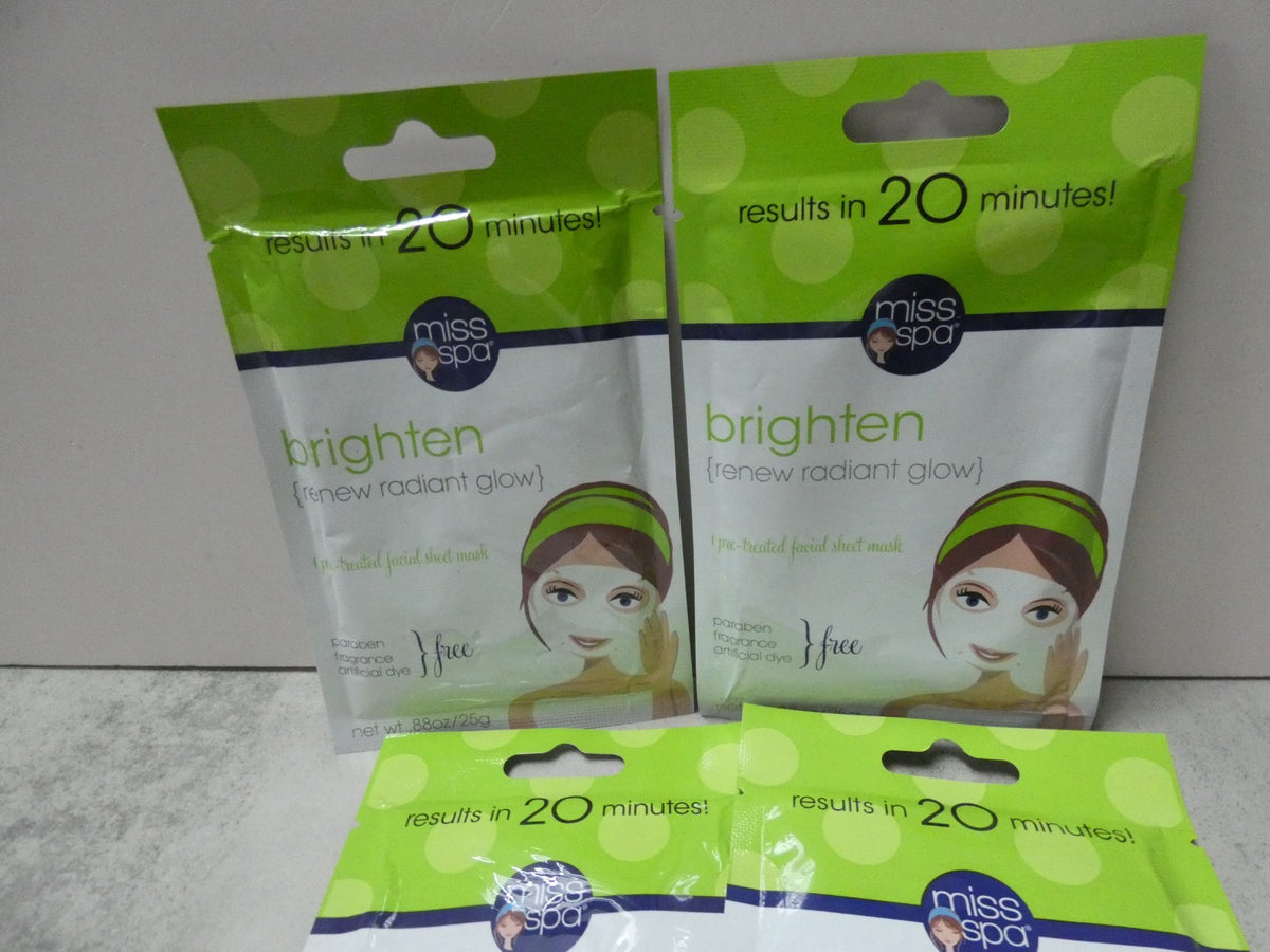 Brighten Renew Face Sheet Masks Set of 4 - 0.88 oz Each