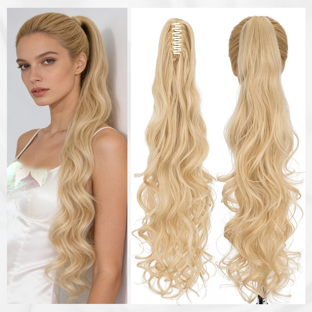 30-Inch Fluffy Ponytail Hair Extension with Claw Clip - Straight & Wave Styles
