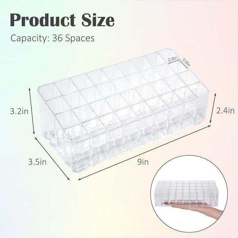 Acrylic Lip Gloss Organizer with 36 Slots - Makeup & Perfume Display Case