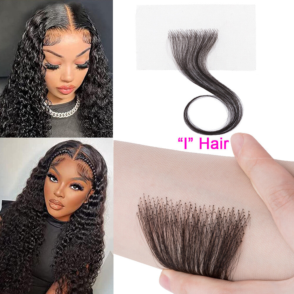 Reusable Human Hair Baby Hair Strips for Natural Hairline - Black, Easy to Apply