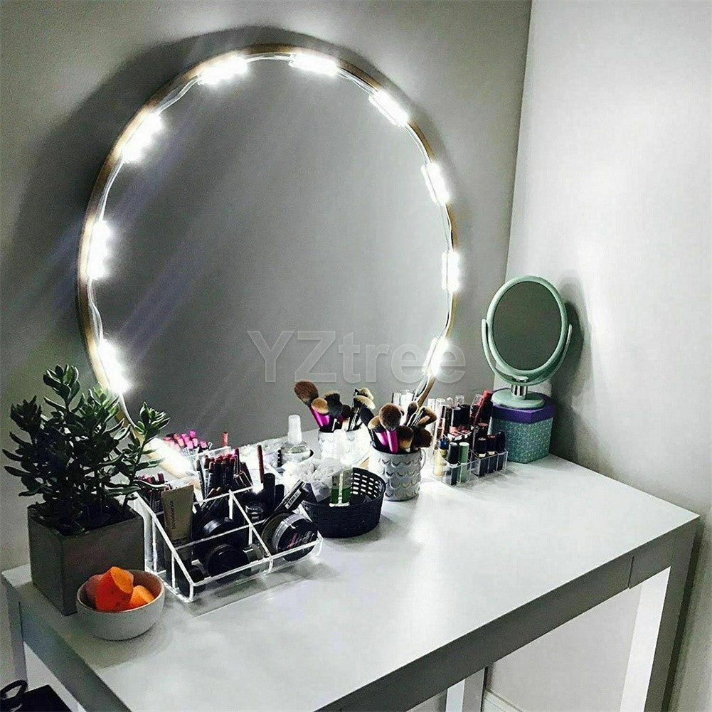 10ft LED White Dimmable Vanity Mirror Strip Light Kit for Makeup & Decor