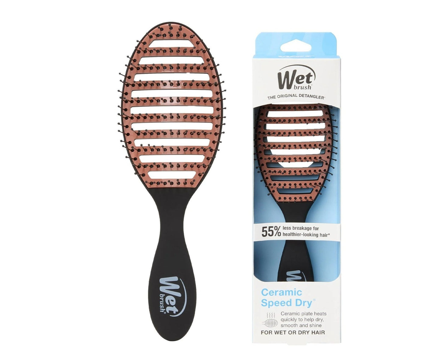 Wet Brush Speed Dry Ceramic Hair Brush with Heat-Resistant Bristles