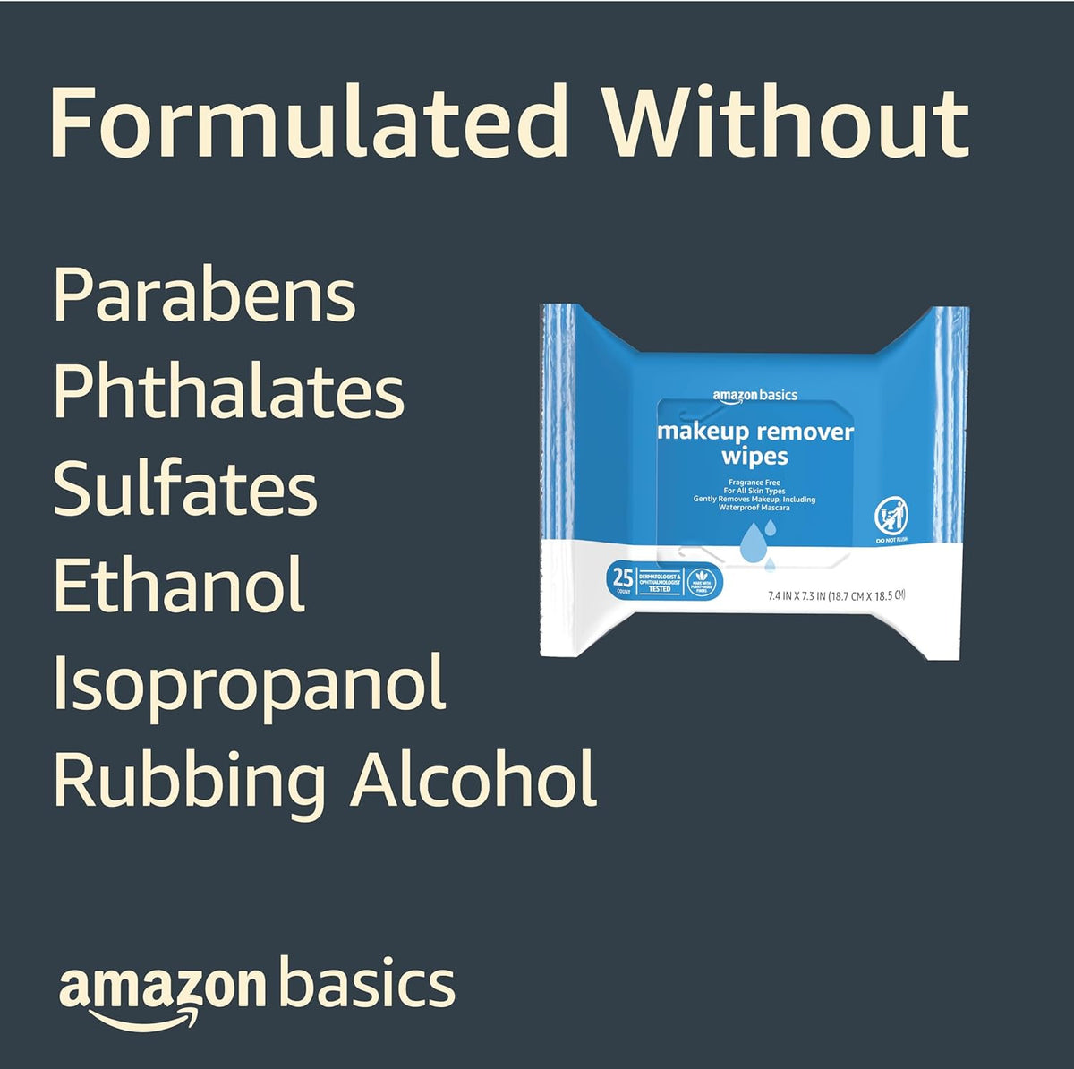 Fragrance Free Makeup Remover Wipes - Hypoallergenic & Moisturizing, Pack of 6, 150 Count