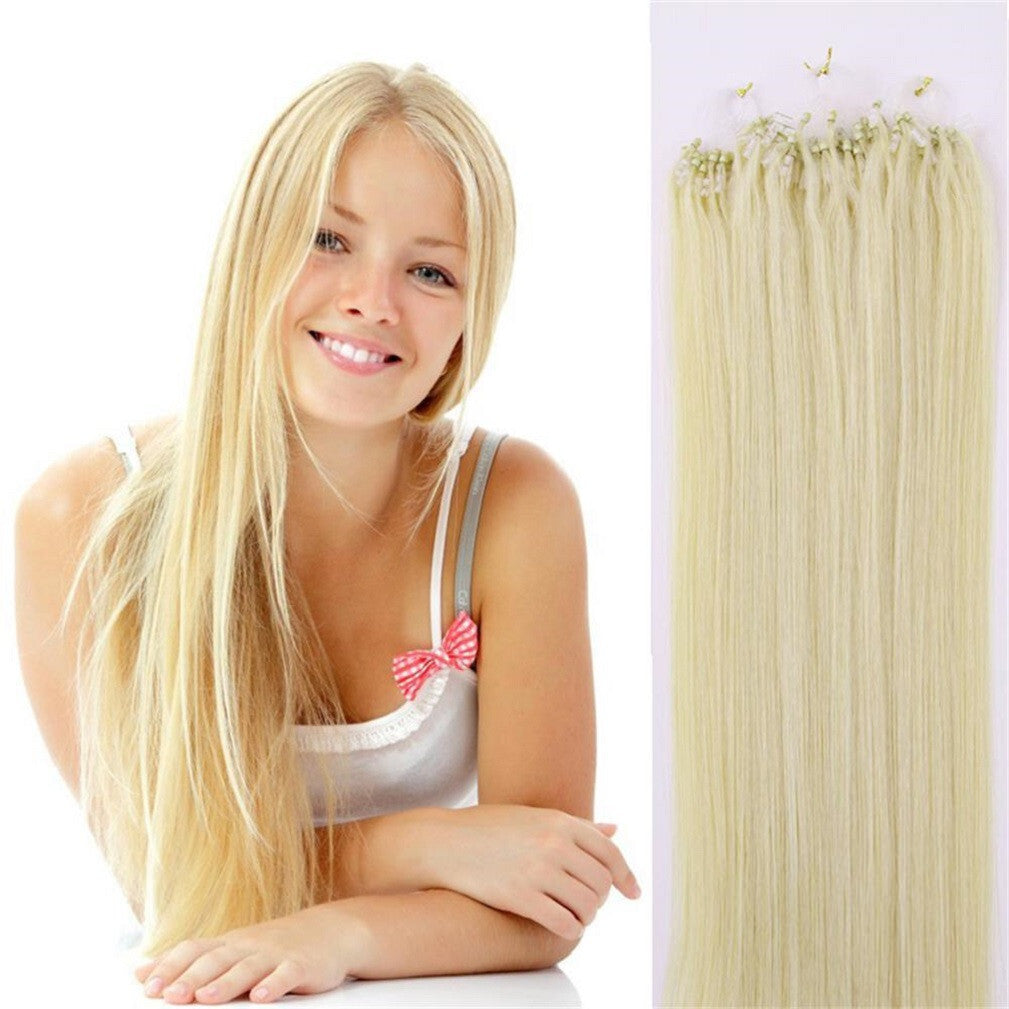 Micro Loop Hair Extensions - Real Human Hair Beads & Link Remy Russian Hair