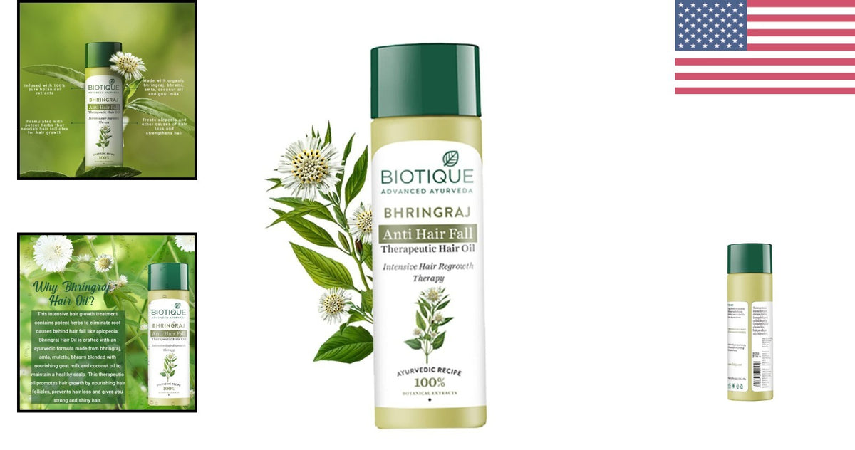 Ancient Herbal Bhringraj Hair Oil - Therapeutic 4.06oz for Damage