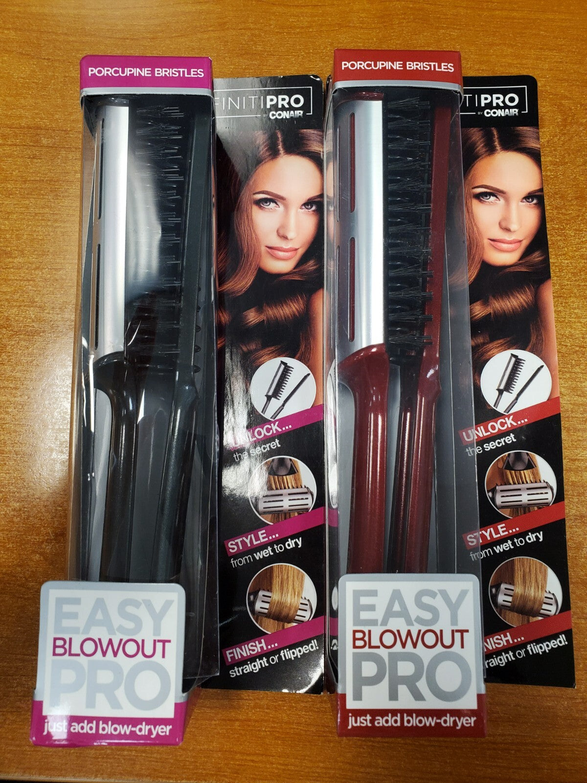Conair Easy Blowout Pro Large Porcupine Hair Brush Set - Multiple Colors